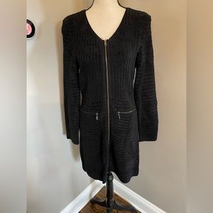 NIC + ZOE cardigan dress with zipperslong sleeve dusk
